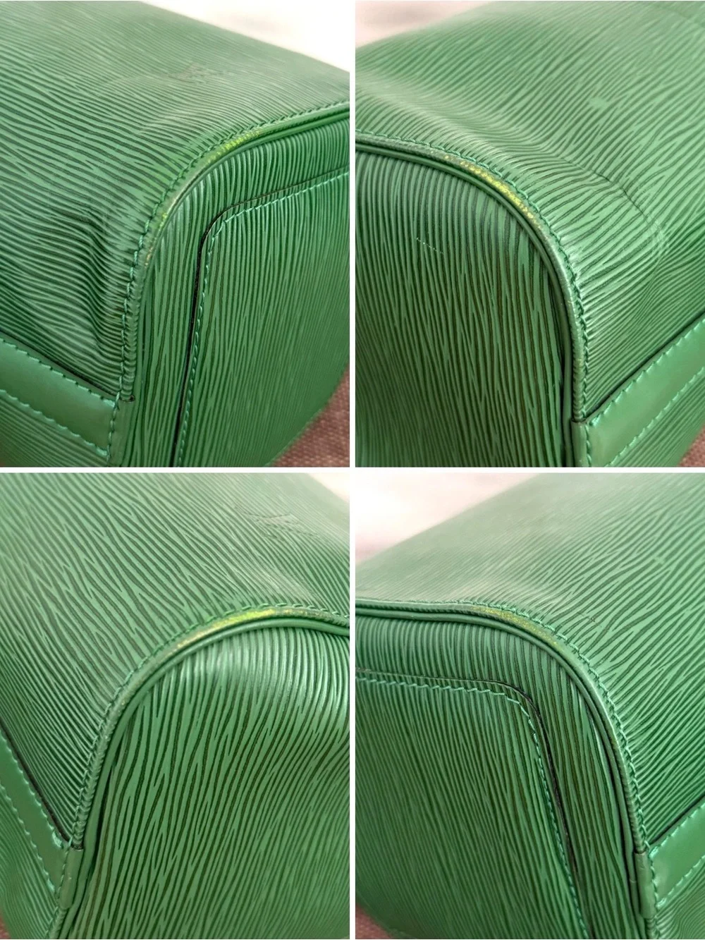 Authentic Louis Vuitton Speedy 25 green epi leather satchel bag  M43014 LV